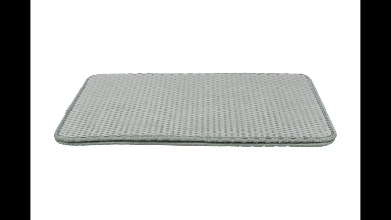 Cat Litter Tray Sieve Mat 40x55cm in grey, designed to catch litter, easy to clean, and provides a non-slip surface for cats.