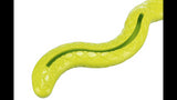 Vibrant green 27cm Snack-Snake dog toy made of durable TPR, featuring a mild squeaker for engaging and healthy play.