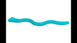 Colorful 59cm Snack-Snake Dog Toy made from durable TPR, features a treat slot and squeaker for interactive playtime.