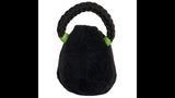 Interactive Kettle Bell Gorilla dog toy with plush exterior, rope ring, and squeaker for engaging playtime fun.