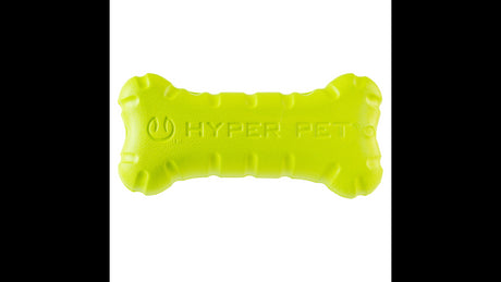 Brightly colored Hyper Chewz Bone dog toy made of durable EVA foam, designed for aggressive chewers and water play.