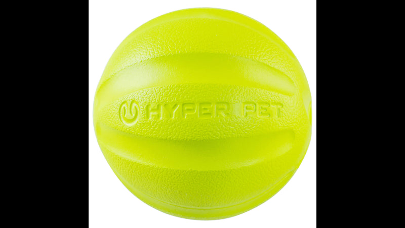 Brightly colored Hyper Chewz Ball made of durable EVA foam, ideal for energetic dogs' playful fetch and water games.