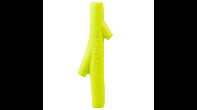 Brightly colored Hyper Chewz Stick for dogs, made from durable EVA foam, ideal for fetch and promotes healthy chewing.