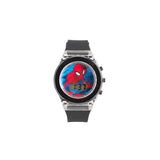 Light-up Spiderman digital watch with a rubber strap and metal clasp, perfect for kids and superhero fans.