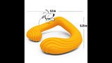 Vibrant orange C-shape dog toy, designed for interactive play, promoting creativity, exercise, and fun for your pet.