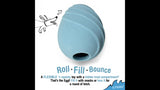 Interactive blue dog toy Eggi, designed for creative play with treat compartment and versatile shapes for fun stimulation.