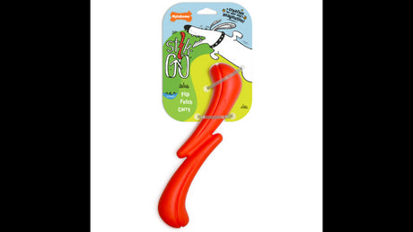 Red Creative Play Stik-Go dog toy, flexible and versatile for fetching, floating, and imaginative play.