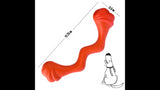 Interactive red Springa dog toy in a unique zig-zag shape, designed for imaginative play and endless fun without chewing.