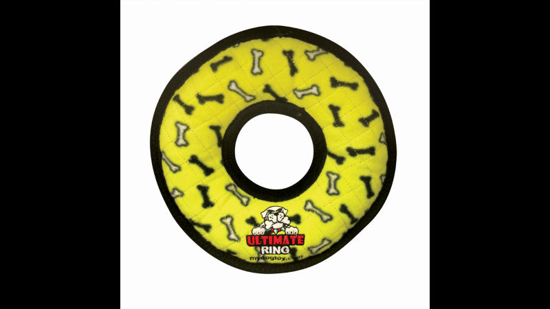 Dog Toy - Tuffy Ultimate Ring - Yellow Bones
