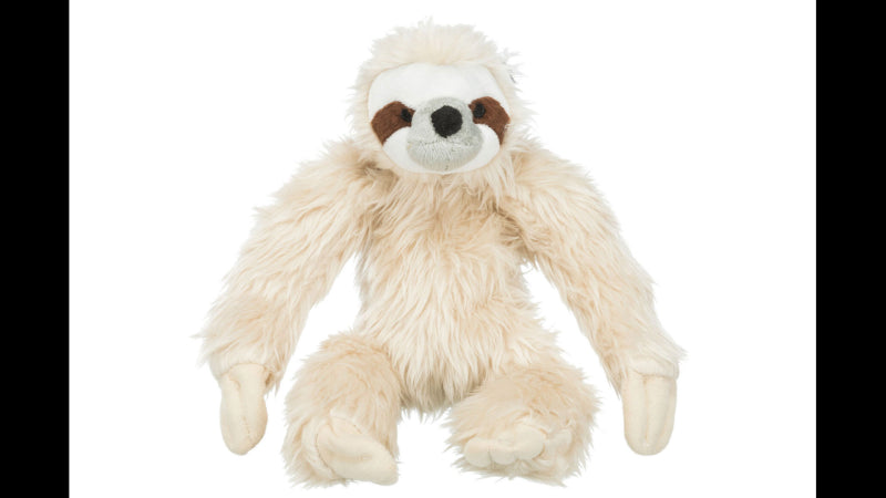 Adorable 35cm sloth plush dog toy with sound feature, perfect for cuddles, playtime, and alleviating pet anxiety.