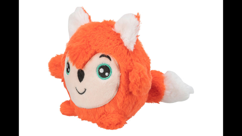 Soft 11cm fox plush dog toy made of memory foam, perfect for cuddling and quiet play without squeakers.