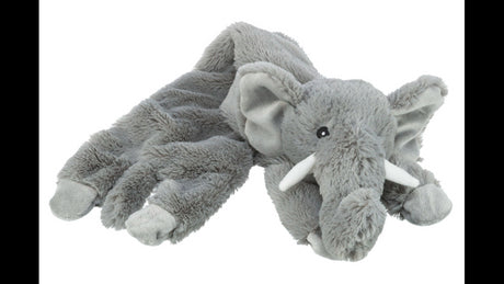 Soft 50cm elephant plush dog toy made from 100% recycled materials, featuring rustling foil for playful stimulation.