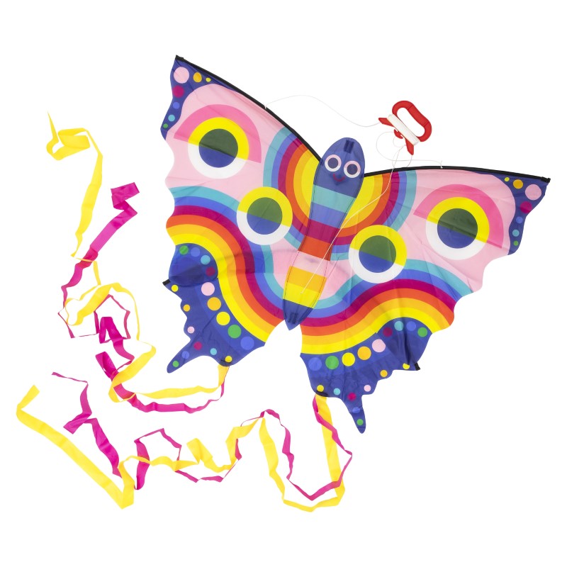 Colorful Butterfly Kite by Tiger Tribe for outdoor play, designed for kids aged 3+, promoting joy and physical activity.