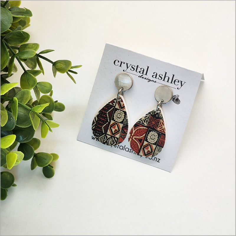 Teardrop earrings featuring Paua shell and acrylic, lightweight and unique, perfect for any occasion, hypoallergenic and beautifully packaged.
