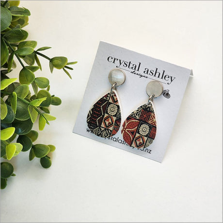 Teardrop earrings featuring Paua shell and acrylic, lightweight and unique, perfect for any occasion, hypoallergenic and beautifully packaged.