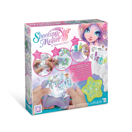 Colorful craft kit for creating shooting stars with inspiring messages and bracelets, perfect for spreading joy and creativity.