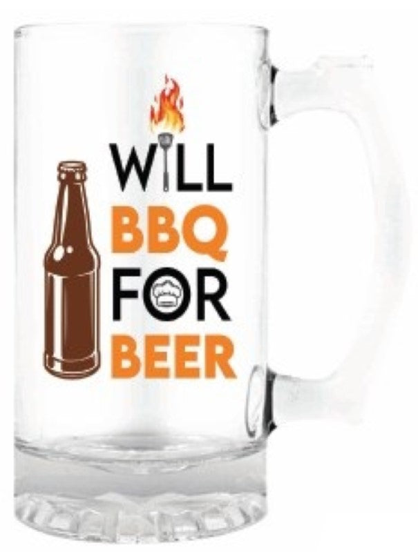 Tankard featuring "Beer Happy" design, holds 490ml, perfect for enjoying various beers at events or casual gatherings.