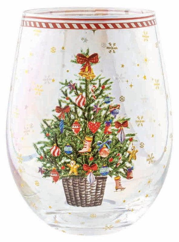 Stemless Glass - Christmas Tree