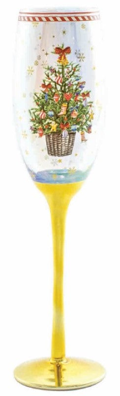 Elegant Christmas tree champagne glass, 150ml, perfect for festive toasts and holiday celebrations.