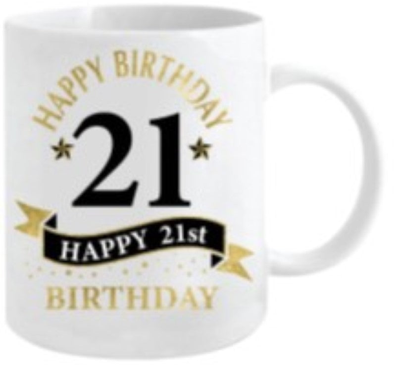 Elegant white ceramic mug with gold accents, 360ml capacity, perfect for coffee or tea, stylish and functional.