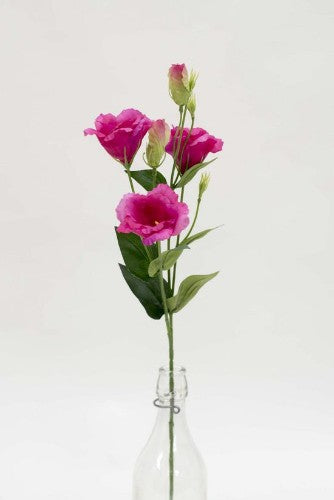 Vibrant fuschia artificial lisianthus stem, 60cm long, perfect for maintenance-free floral arrangements.