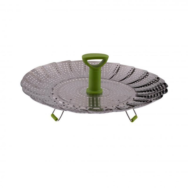 Avanti Lotus Steamer Basket in stainless steel, expands to fit most pots, perfect for steaming vegetables and fish.