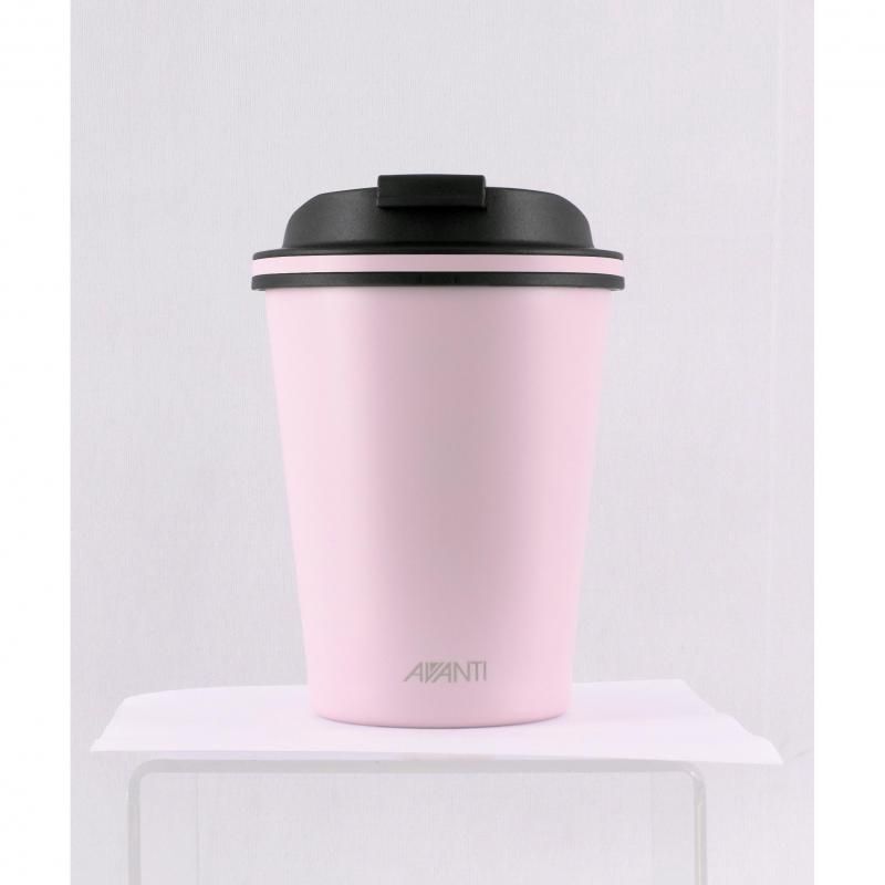 Eco-friendly pink GoCup - Avanti 280ml with double-wall insulation, perfect for keeping drinks hot or cold on-the-go.