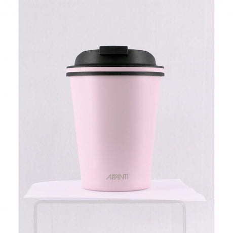 Eco-friendly pink GoCup - Avanti 280ml with double-wall insulation, perfect for keeping drinks hot or cold on-the-go.