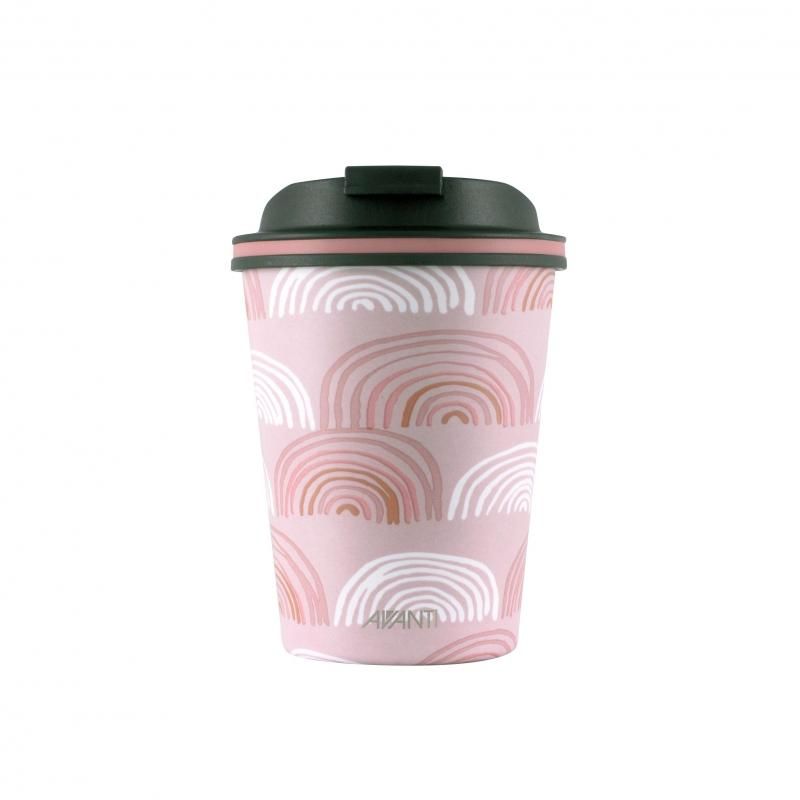 Vibrant Boho Rainbow Avanti GoCup in 280ml, double-wall insulated, eco-friendly, BPA-free, perfect for on-the-go drinks.