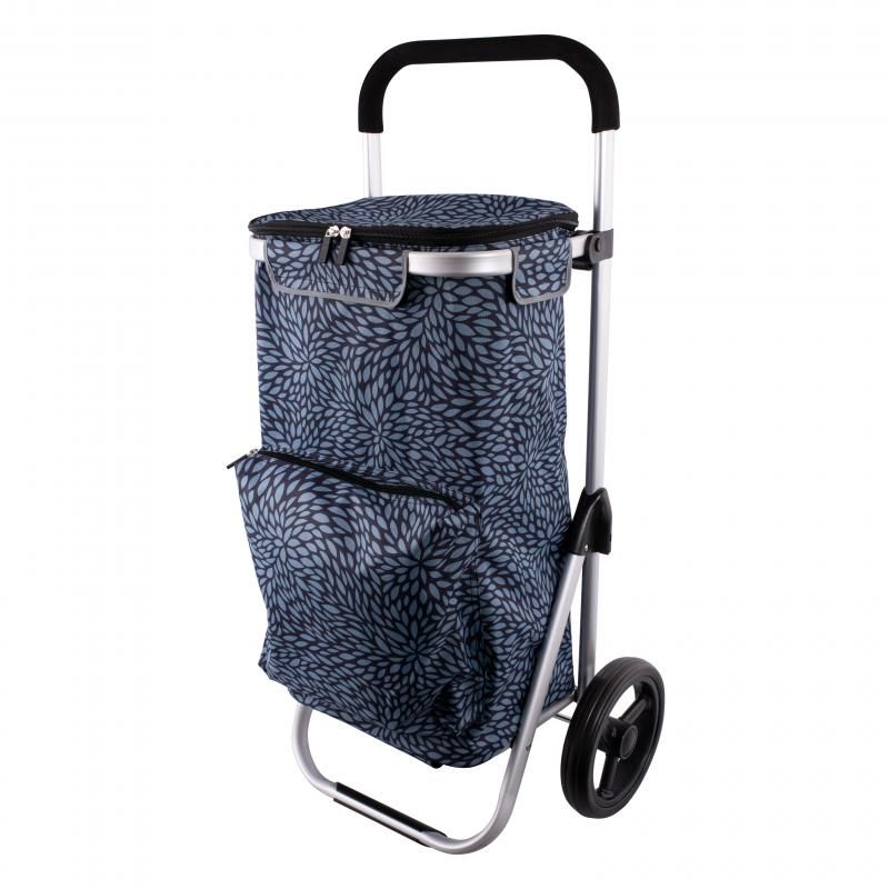 Blue Petal shopping trolley with sturdy frame, large capacity, and convenient pockets for effortless grocery shopping.