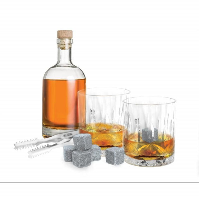 Avanti Whisky Set featuring 9 Quartz Crystal chilling stones for an enhanced, undiluted whisky experience.