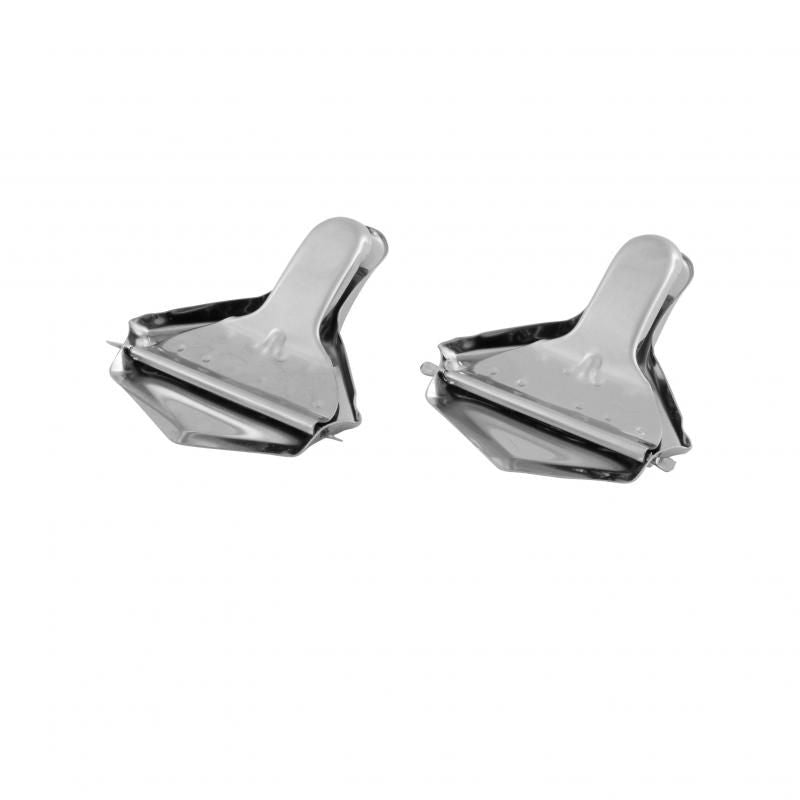 Set of 2 durable stainless steel lemon wedge squeezers for effortless juice extraction, perfect for cooking and cocktails.