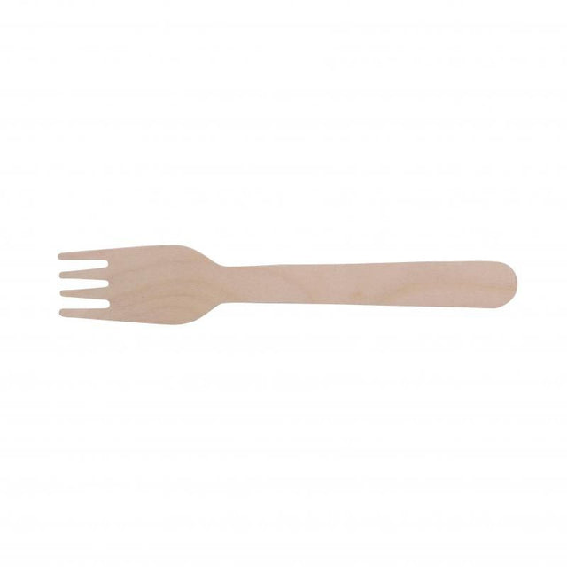 Set of 25 eco-friendly 16cm birch forks, perfect for outdoor dining, picnics, and casual gatherings.