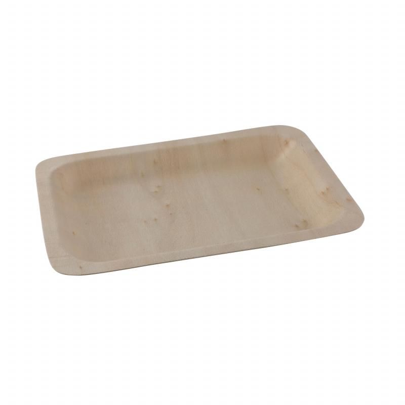 Eco-friendly Avanti rectangle plates set of 10, measuring 19.5 x 14cm, made from natural poplar for stylish serving.