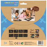 Colorful Avenir Scratch Art Kit featuring 8 sheets for creative kids to reveal rainbow designs with a wooden pen.