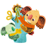 Colorful scratch art kit featuring koala designs and fuzzy sticks for creative fun and fine motor skill development.