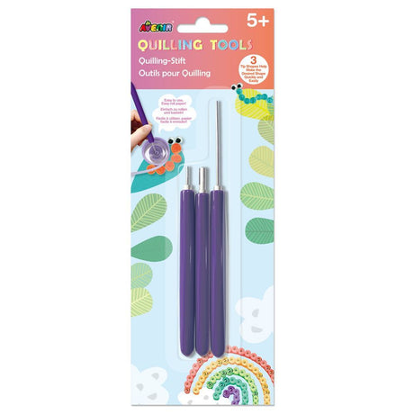 Art tools for young creators featuring three unique quilling tips for easy crafting and skill development in paper art.