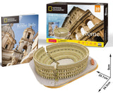 3D Puzzle of Rome's Colosseum, an intricate model to build without tools, showcasing its historical beauty and architectural grandeur.