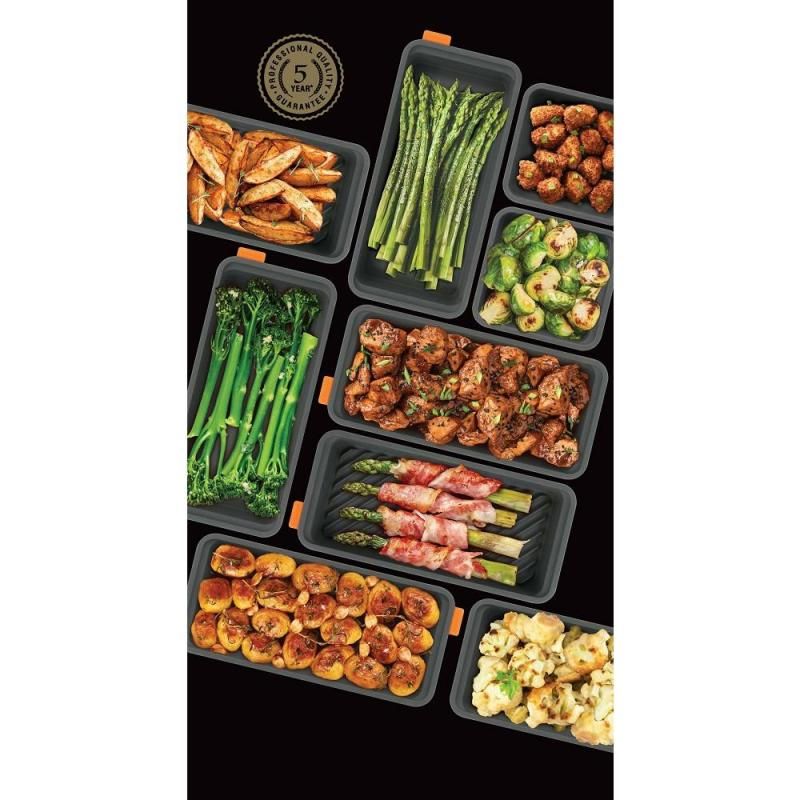 Bakemaster Medium Divider Tray for cooking separation, featuring a non-stick silicone surface and reinforced steel frame.