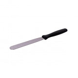 Straight palette knife with flexible stainless-steel blade and ergonomic handle for smooth icing and cake decoration.