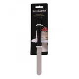 Straight palette knife with flexible stainless steel blade and ergonomic handle for smooth icing and cake layering.