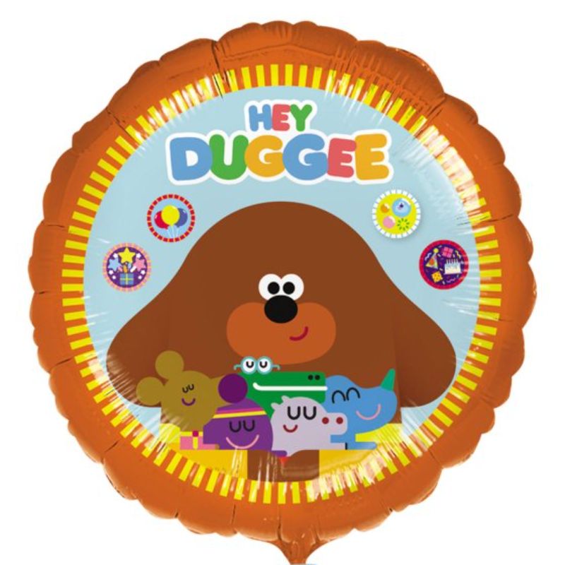 45cm self-sealing foil balloon featuring Hey Duggee, perfect for kids' parties and celebrations.