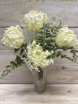 Lifelike artificial white Dusty Warata Bush, ideal for low-maintenance home decor, adding elegance and tranquility to any space.