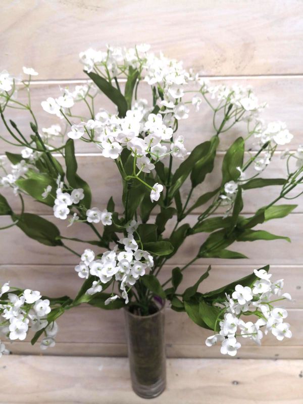 Large white artificial baby breath flower bush, perfect for elegant home decor and versatile for various themes.