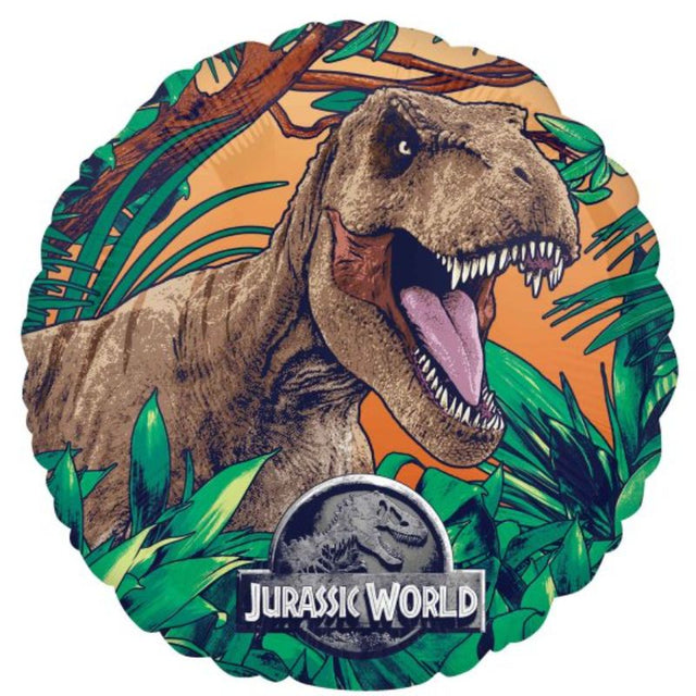 Vibrant 45cm Jurassic World Dominion foil balloon featuring stunning artwork, perfect for themed parties and celebrations.