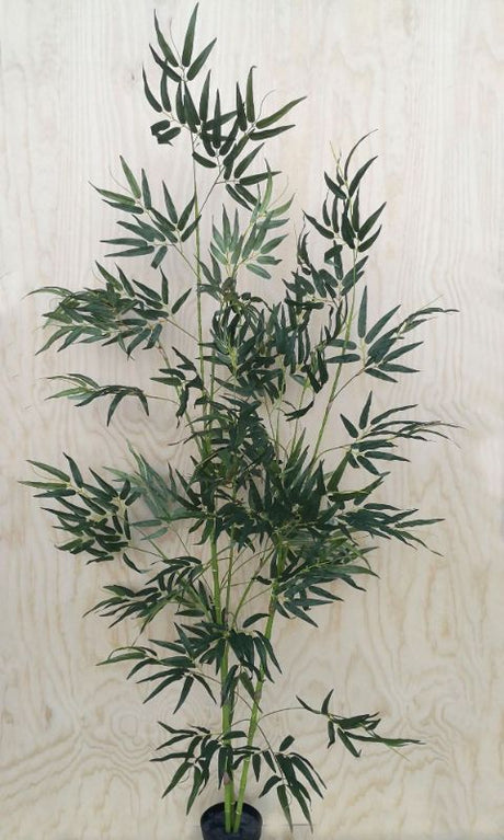 Lifelike 2M artificial bamboo tree with a brown stem, perfect for enhancing any decor with a touch of nature.