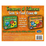 Colorful 'Treasures of Aotearoa Seek & Find #2' matching card game for kids, featuring NZ themes of Garden, Ocean, Forest, and Farm.