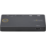 StarTech.com SV221HUC4K KVM switch for 2 computers, 4K resolution, compact design, USB-C and USB-A support, easy switching.