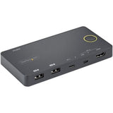 StarTech.com SV221HUC4K KVM switchbox for 2 computers, 4K resolution, USB-C and USB-A, compact and easy-switch design.