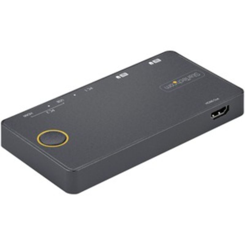 StarTech.com SV221HUC4K KVM switch with 2 ports, 4K resolution, USB-C/USB-A compatibility for seamless computer management.